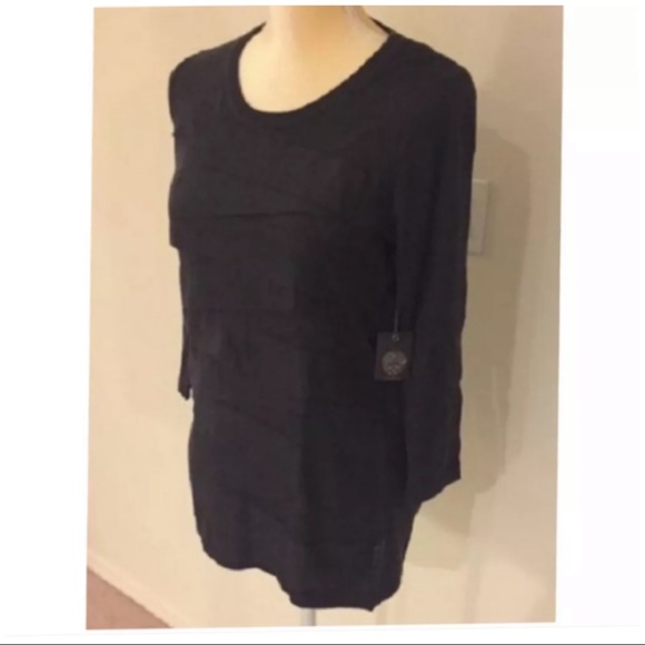 VINCE CAMUTO Grey Three Quarter Zig Zag Top( XS ) - Picture 3 of 3